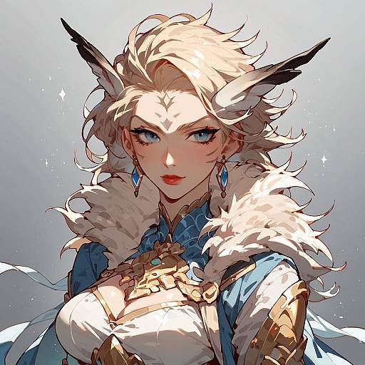 Owl Portrait with Gradient Background