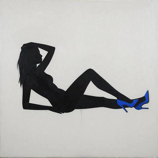 Reclining Silhouette with Electric Blue Heels