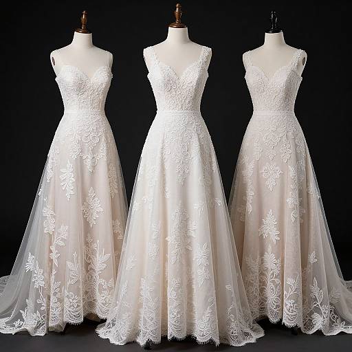Elegant Handmade Lace Wedding Dresses