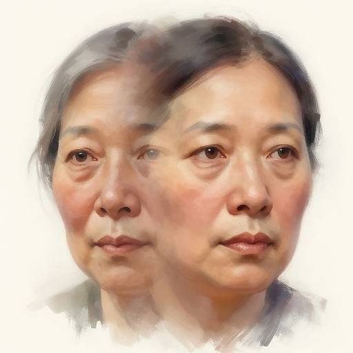 Merged Dual Portrait of Shared Humanity