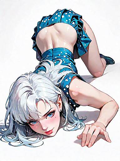 Retro Polka Dot Dress Woman Pose