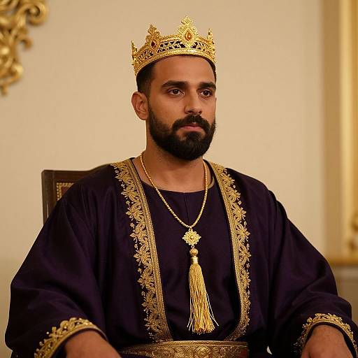 Bearded Man in Royal Purple Robe