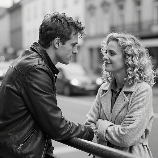 Melancholic Urban Portrait in Black and White