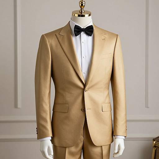 Elegant Mannequin in Gold Suit