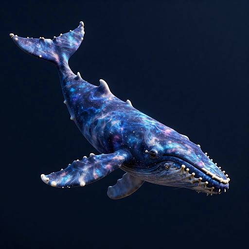 Celestial Whale with Nebula Silk Texture