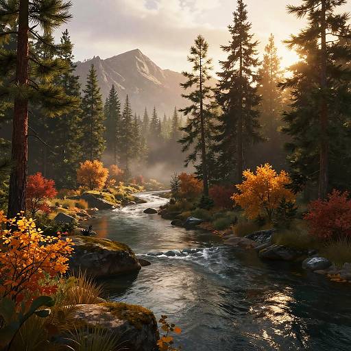 RDR2 Autumn Pine Forest Landscape