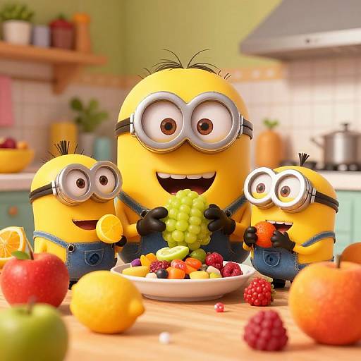 Cheerful Minions in Whimsical Kitchen