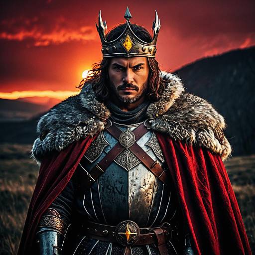 Medieval Warrior King at Dusk