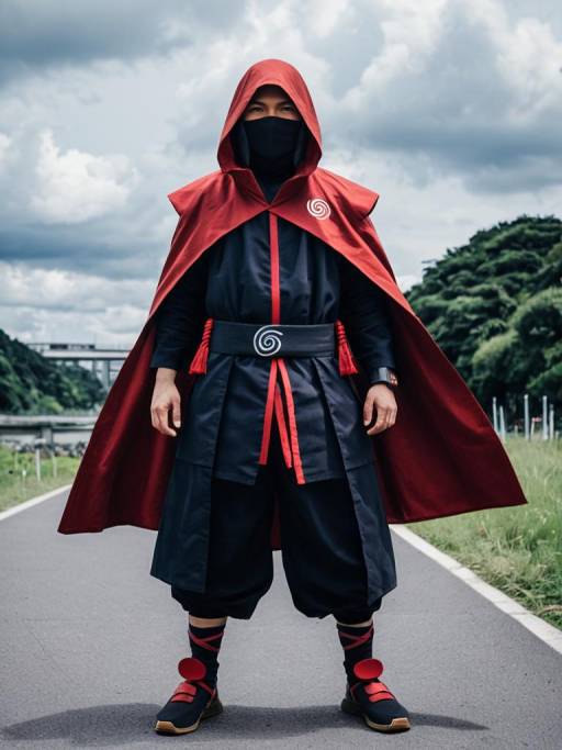 Man in Naruto Akatsuki Cosplay Costume