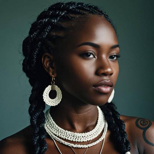 Braided Crochet Hairstyle on Dark Skin Girl