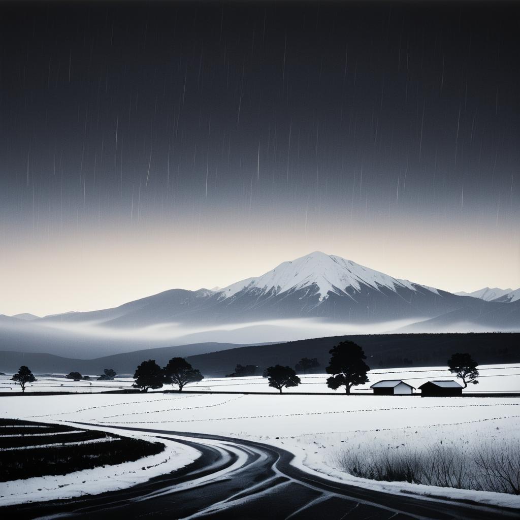 Ethereal Dawn Over Snow-Capped Peaks