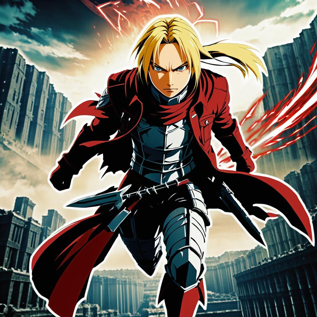 Edward Elric Meets Attack on Titan Poster