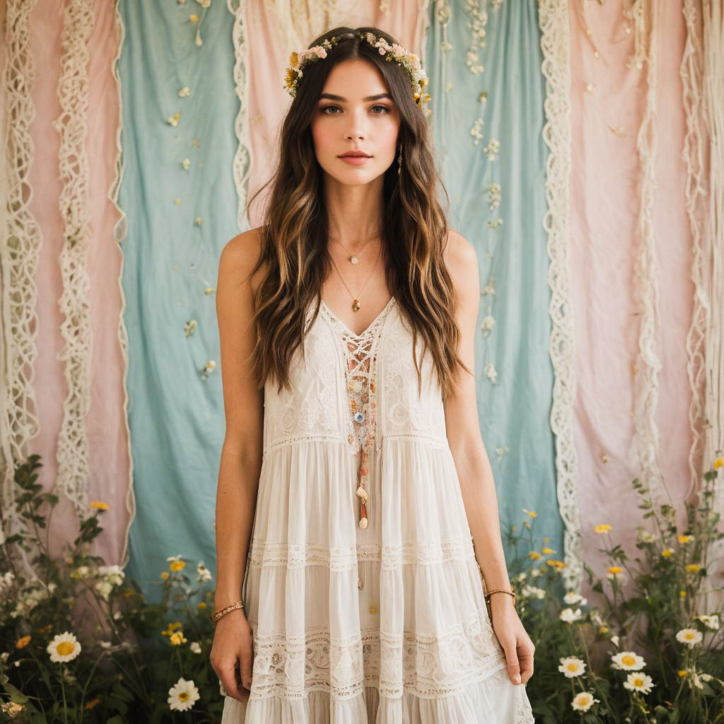 Boho Festival Attendee in Pastel Bliss