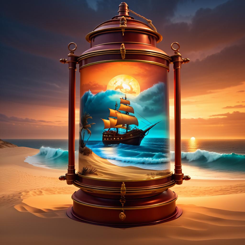 Lantern with Pirate Ship in Dune