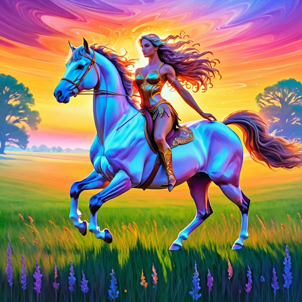 Heroic Fantasy Centaur in Serene Sunset