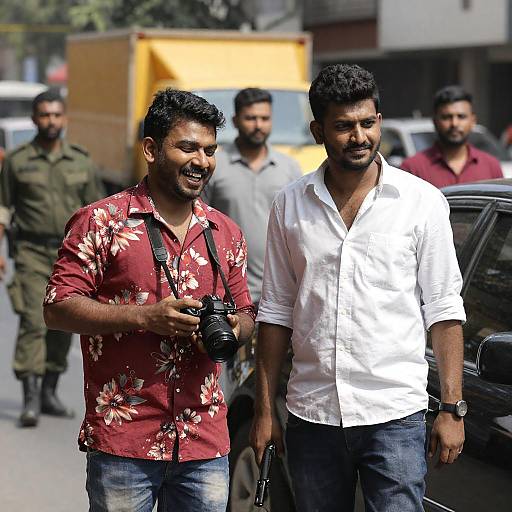 Vibrant Urban Scene with Intrigue