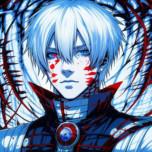 Illustration of Allen walker, d.gray-man in the style of Ri-net