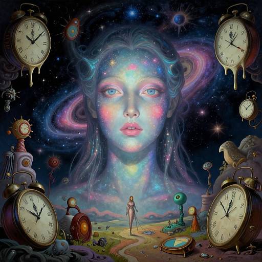 Surreal Celestial Portrait with Cosmic Glow