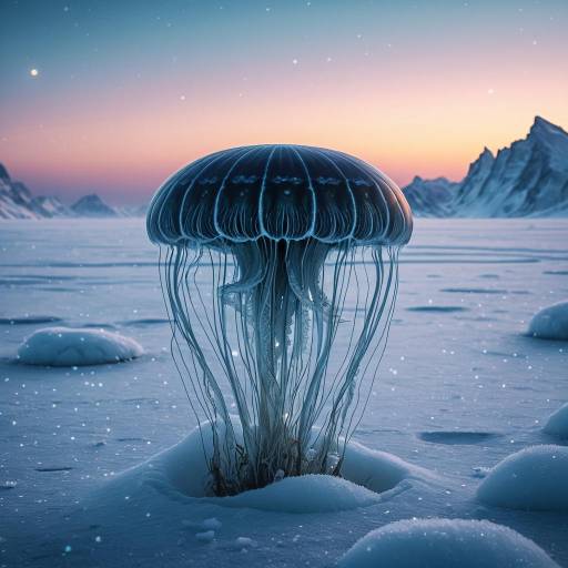 Alien Jellyfish on Frozen Winter Planet