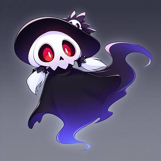 Illustration of Duskull, pokemon in the style of Fizintine