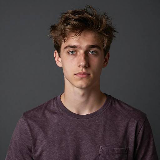 Portrait of Young Man with Messy Hair