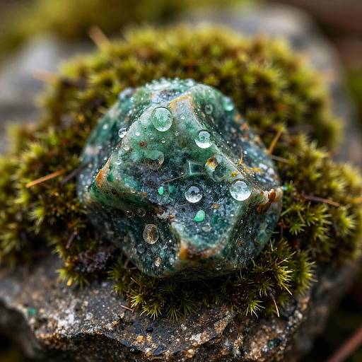 Close-Up of Rare Green Gemstone