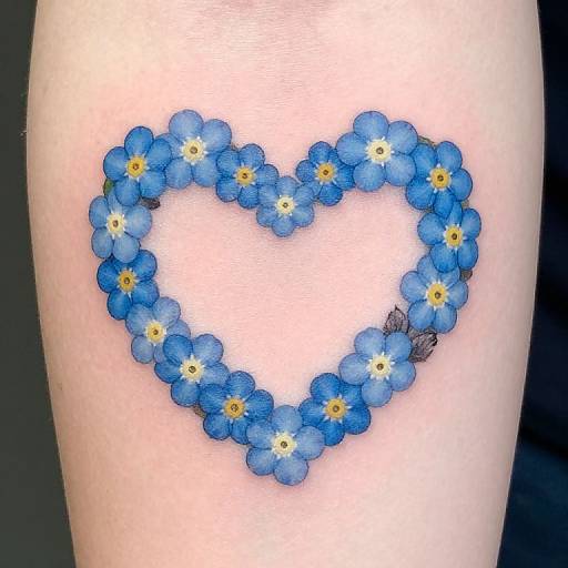 Heart Shaped Forget-Me-Not Tattoo