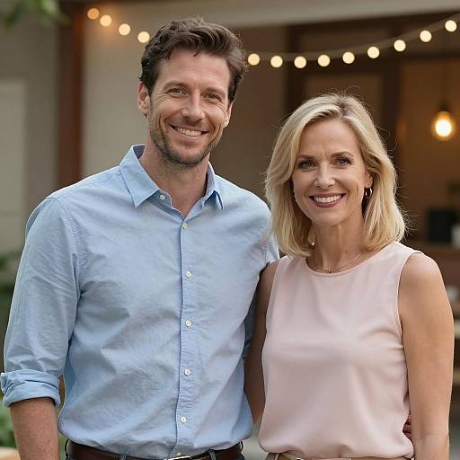 Smiling Couple in Warm Atmosphere