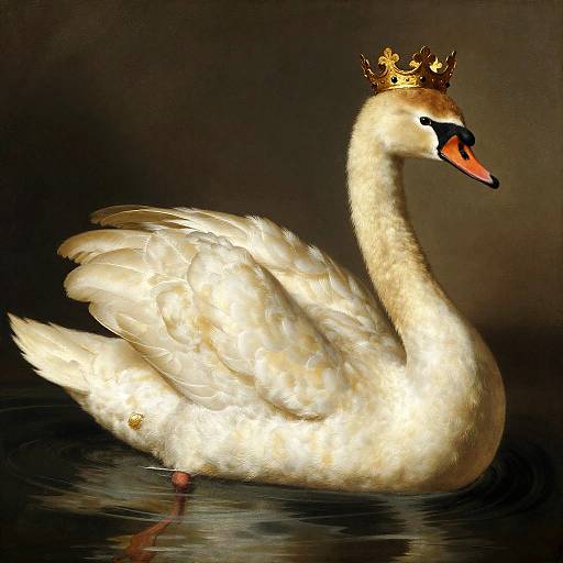 Mannerist Swan with Golden Crown