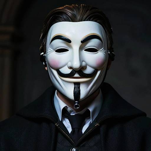 Mysterious Man in Guy Fawkes Mask