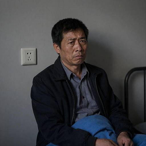 Intense Portrait of a Middle-Aged Man