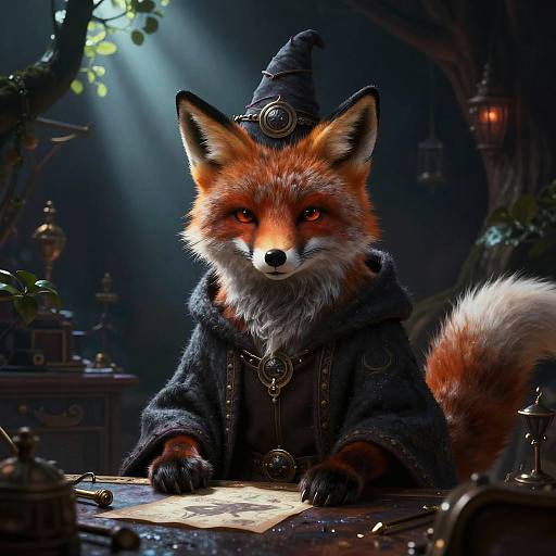 Cunning Old Fox Wizard Portrait