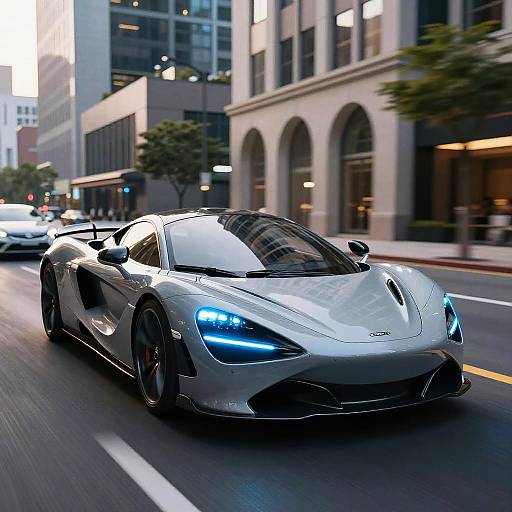 Futuristic Grey Sports Car CGI