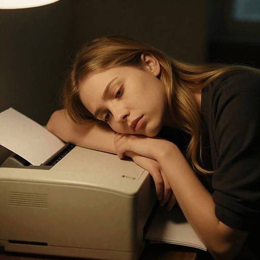 Exhausted Woman by Vintage Printer