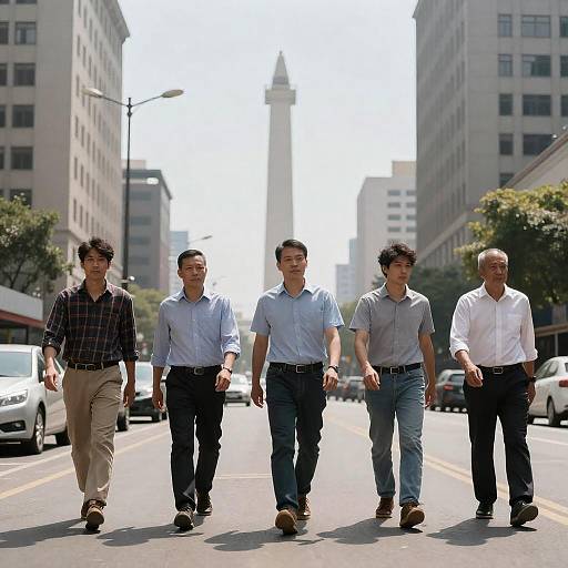 Casual Stroll in an Urban Setting