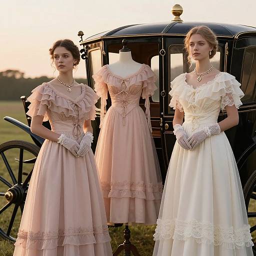 Victorian Bridesmaids in Blush Tones