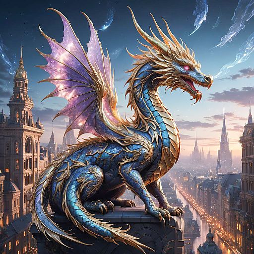 Futuristic Baroque Fae Dragon Art
