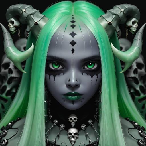 Mystical Portrait of a Horned Girl