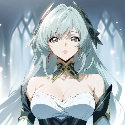Elegant Anime Girl in Stunning Dress