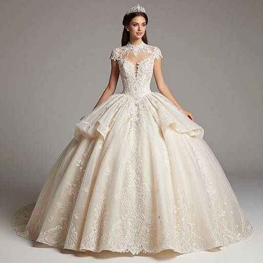 Elegant Illusion High Neck Quinceanera Dress