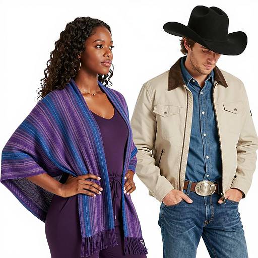 Stylish Duo in Casual and Western Attire