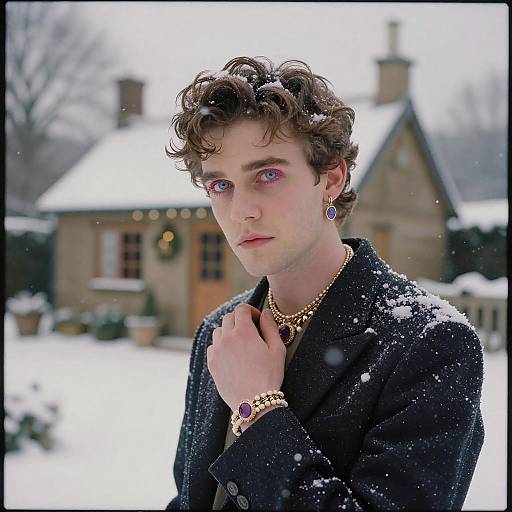 Enchanting Christmas Cabin in Snowstorm