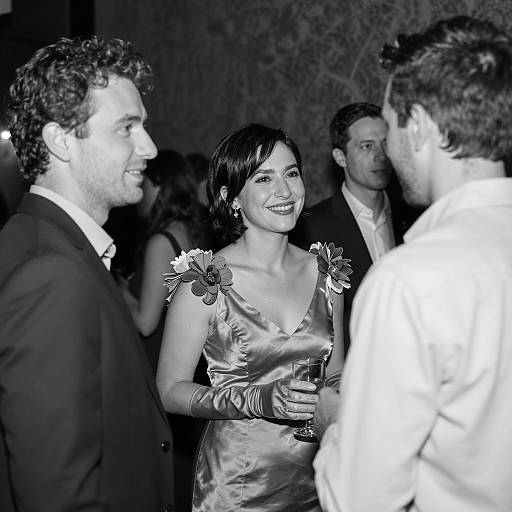 Elegant Social Gathering in Black and White