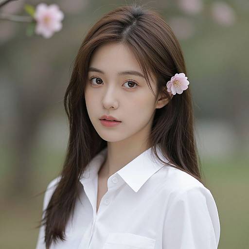 Realistic Portrait of Casual Stylish Woman