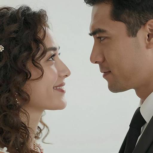 Intense Eye Contact Between Couple Photograph