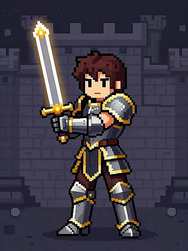 Pixel Art Wizard in Armor