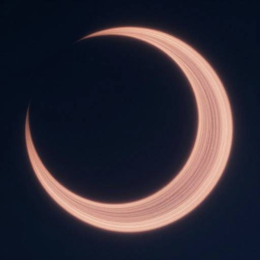 Ethereal Crescent Moon Light Painting
