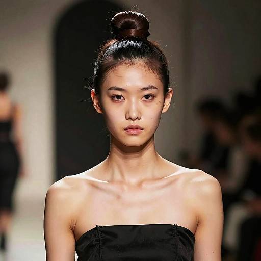 Pained Runway Portrait with Chocolate Top Knot