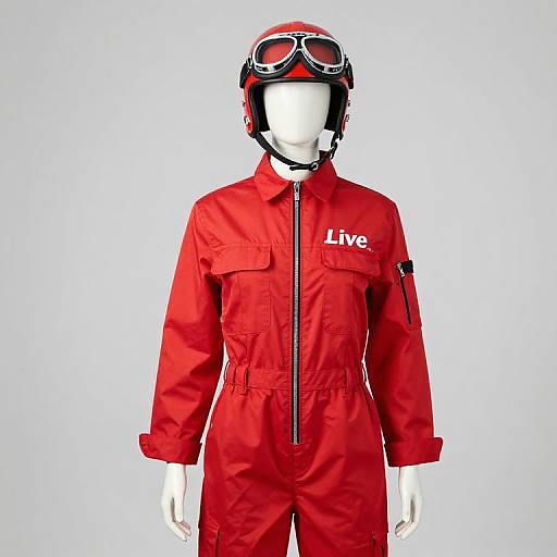 Mannequin in Red Live Guard Jumpsuit