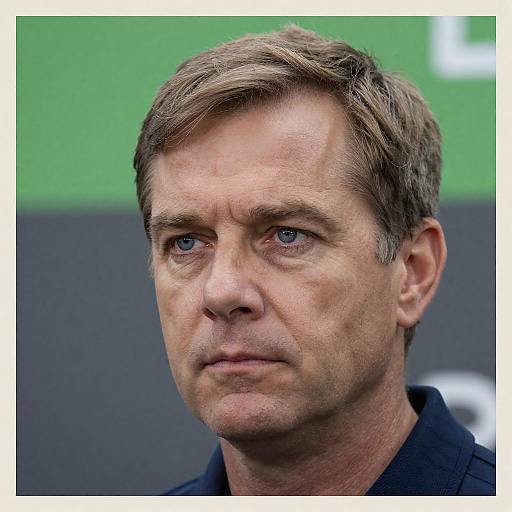 Serious Middle-Aged Man Close-Up